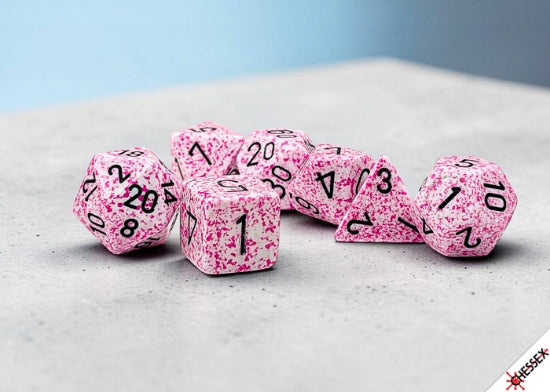 Chessex - Brush Dice 7 Die Set - Speckled Pink