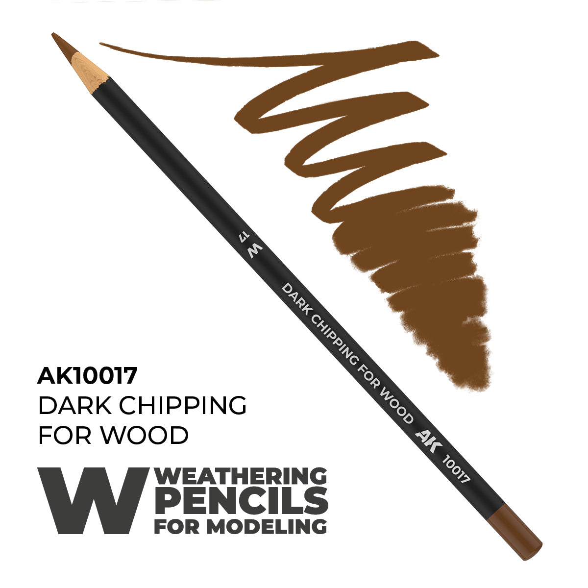 AK Interactive Weathering Pencil - Dark Chipping For Wood (Box - 5 Units)