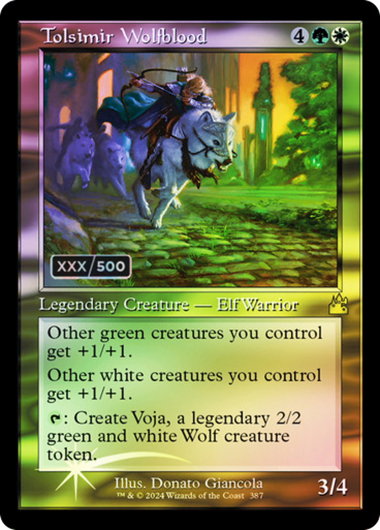 Tolsimir Wolfblood (Retro Frame) (Serial Numbered) (RVR-387Z) - Ravnica Remastered Foil