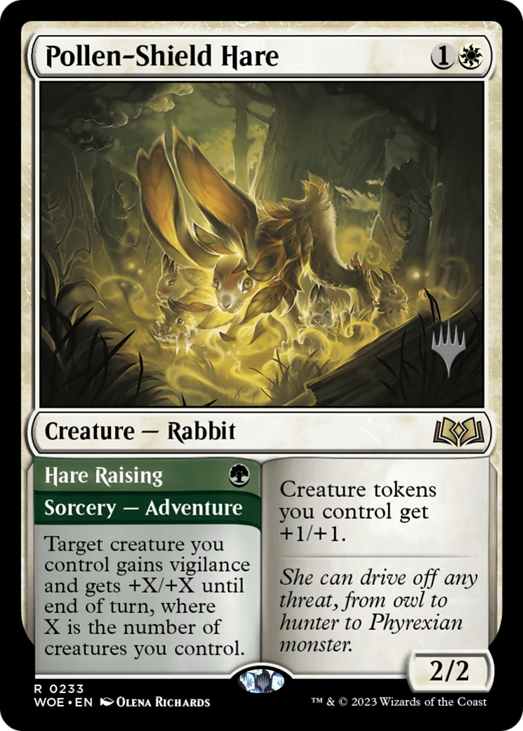 Pollen-Shield Hare (PPWOE-233) - Wilds of Eldraine Promos