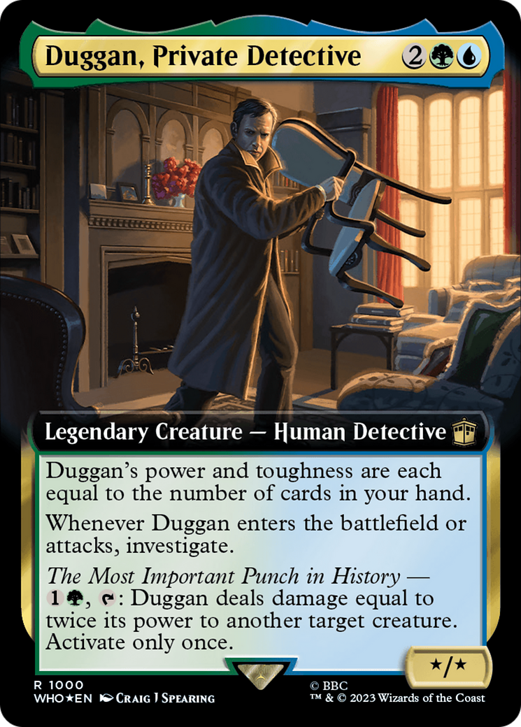 Duggan, Private Detective (Extended Art) (Surge Foil) (WHO-1000) - Doctor Who: (Extended Art) Foil