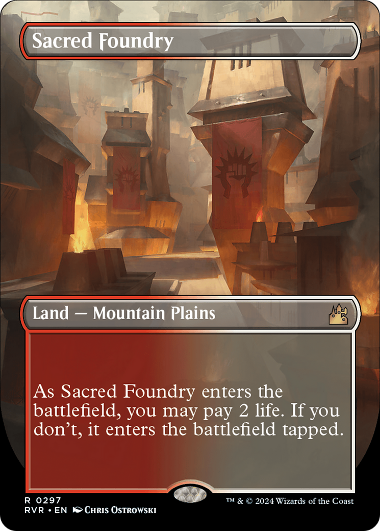 Sacred Foundry (Borderless) (RVR-297) - Ravnica Remastered Foil