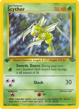 Scyther (26) 026 - 1st Edition Jungle - Rare