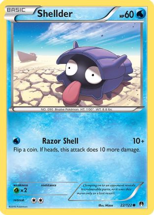 Shellder (22) 022 - Reverse Holofoil XY BREAKpoint - Common