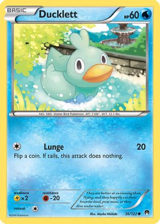 Ducklett 036/122 - Reverse Holofoil XY BREAKpoint - Common