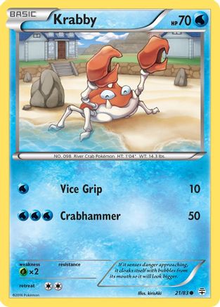 Krabby 021 - Reverse Holofoil Generations - Common