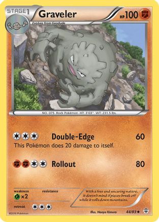 Graveler 044 - Reverse Holofoil Generations - Uncommon