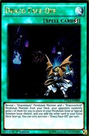 Draco Face-Off (PGL3-EN090) - Premium Gold: Infinite Gold 1st Edition