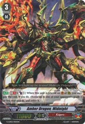 Amber Dragon, Midnight (RRR Foil) (G-LD02/003EN) - G-Legend Deck Vol.2: The Overlord Blaze