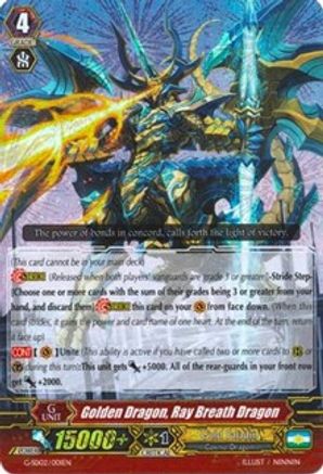 Golden Dragon, Ray Breath Dragon (RRR Foil) (G-SD02/001EN) - G-Start Deck 2: Knight of the Sun