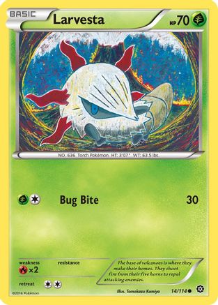 Larvesta 014/114 - Reverse Holofoil XY Steam Siege - Common