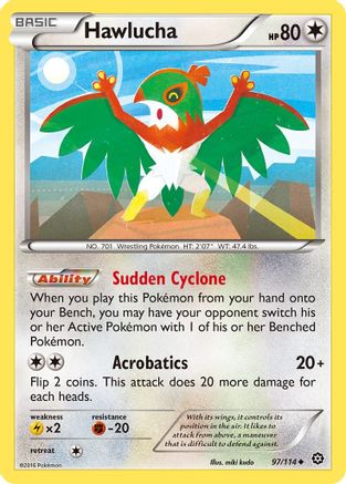 Hawlucha 097/114 - Reverse Holofoil XY Steam Siege - Uncommon