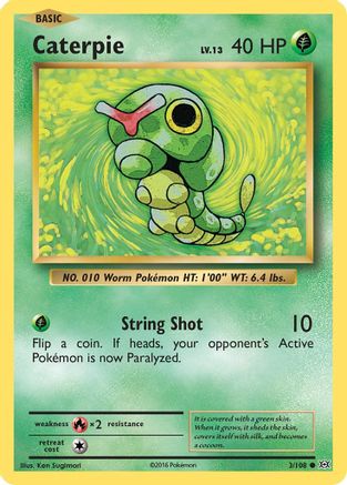 Caterpie 003/108 - Reverse Holofoil XY Evolutions - Common