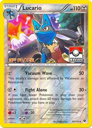 Lucario 063/124 - Reverse Holofoil League & Championship Cards - Promo