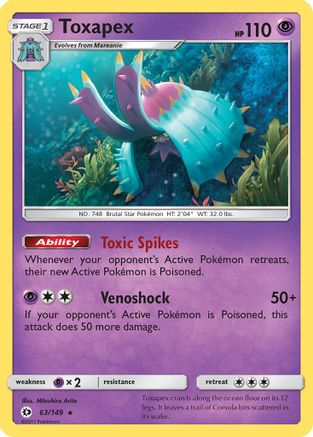 Toxapex 063/149 - Holofoil SM Base Set - Holo Rare
