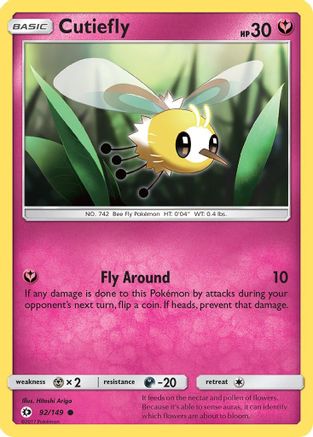 Cutiefly 092/149 - Reverse Holofoil SM Base Set - Common