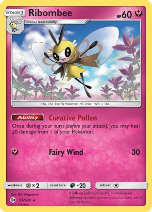 Ribombee 093/149 - Holofoil SM Base Set - Holo Rare
