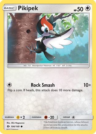Pikipek 106/149 - Reverse Holofoil SM Base Set - Common