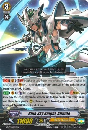 Blue Sky Knight, Altmile (G-TD11/003EN) - G-TD11: Divine Knight of Heavenly Decree