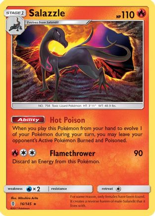 Salazzle 016/145 - Reverse Holofoil SM Guardians Rising - Rare
