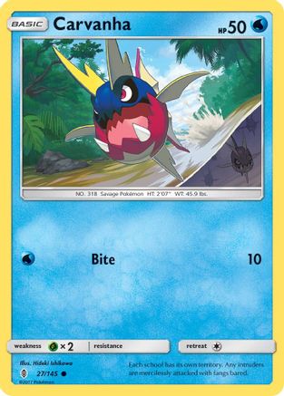 Carvanha 027 - Reverse Holofoil SM Guardians Rising - Common