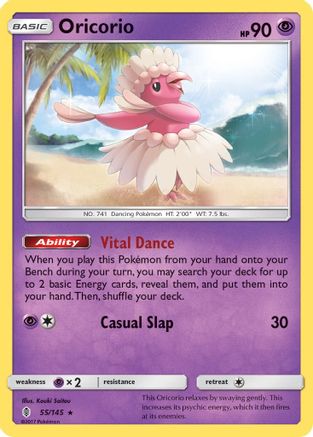 Oricorio (55) 055/145 - Reverse Holofoil SM Guardians Rising - Rare