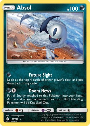 Absol 081/145 - Reverse Holofoil SM Guardians Rising - Holo Rare