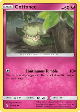 Cottonee 090/145 - Reverse Holofoil SM Guardians Rising - Common