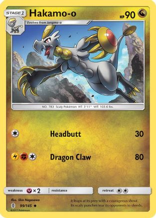 Hakamo-o 099/145 - Reverse Holofoil SM Guardians Rising - Uncommon