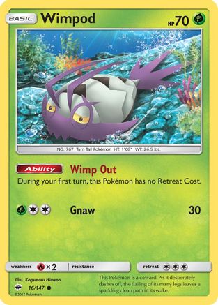 Wimpod 016/147 - Reverse Holofoil SM Burning Shadows - Common