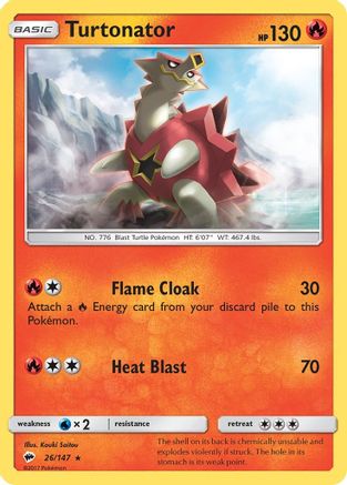 Turtonator 026 SM Burning Shadows - Rare