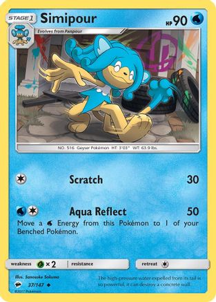 Simipour 037 - Reverse Holofoil SM Burning Shadows - Uncommon