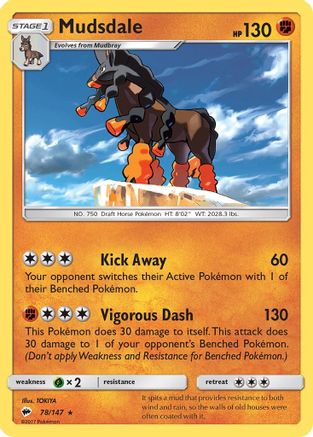 Mudsdale 078/147 SM Burning Shadows - Rare