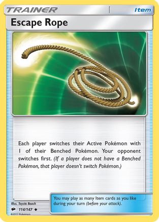 Escape Rope 114/147 - Reverse Holofoil SM Burning Shadows - Uncommon