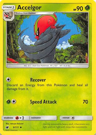 Accelgor 009/111 - Reverse Holofoil SM Crimson Invasion - Uncommon