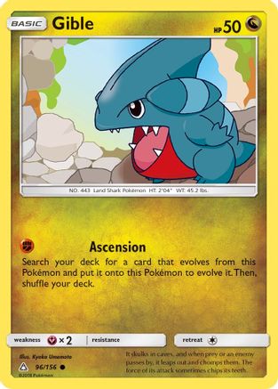 Gible (96) 096/156 - Reverse Holofoil SM Ultra Prism - Common