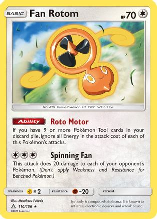 Fan Rotom 110/156 SM Ultra Prism - Rare