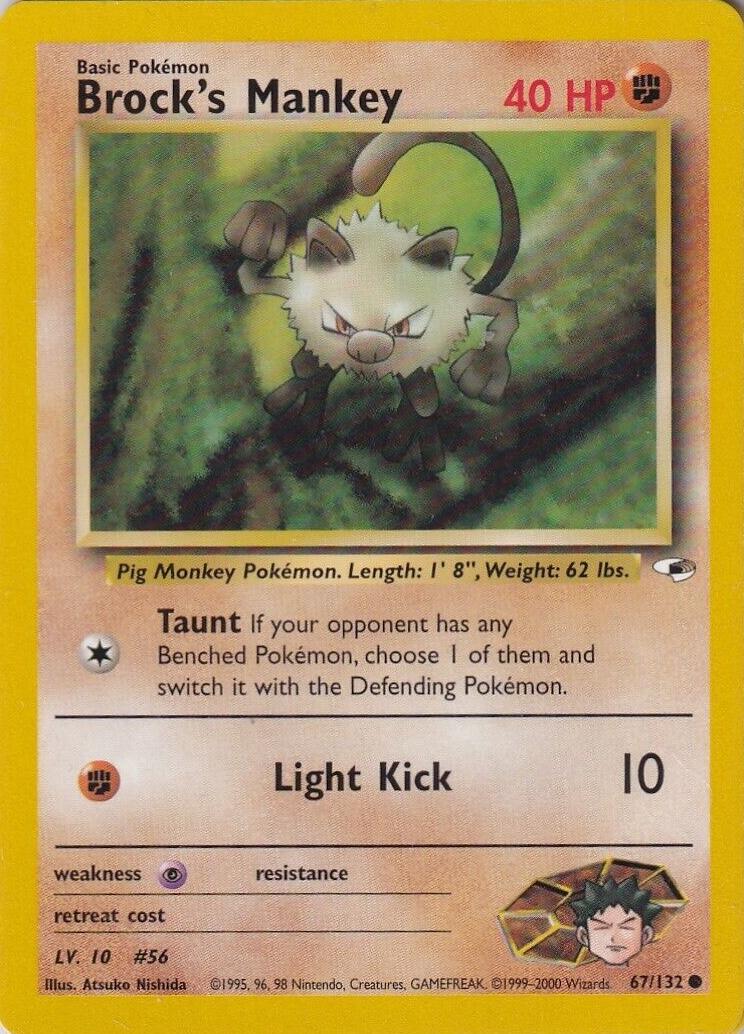 Brock's Mankey (67) 067/132 - Unlimited Gym Heroes - Common