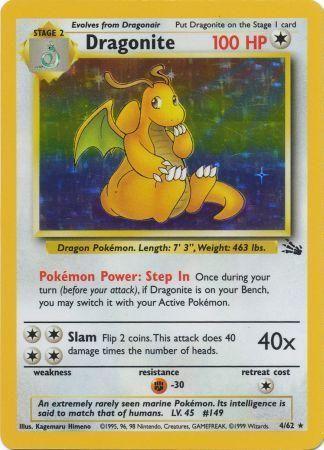 Dragonite (4) 004/62 - Unlimited Holofoil Fossil - Holo Rare