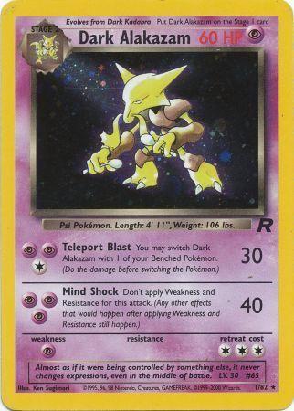 Dark Alakazam (1) 001/82 - Unlimited Holofoil Team Rocket - Holo Rare