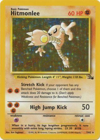 Hitmonlee (7) 007/62 - Unlimited Holofoil Fossil - Holo Rare