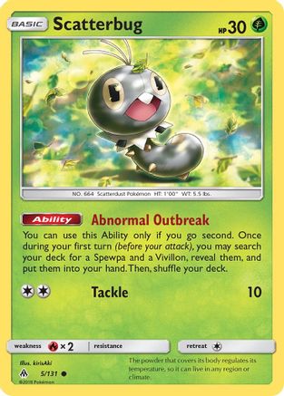Scatterbug (5)/131 - Reverse Holofoil SM Forbidden Light - Common