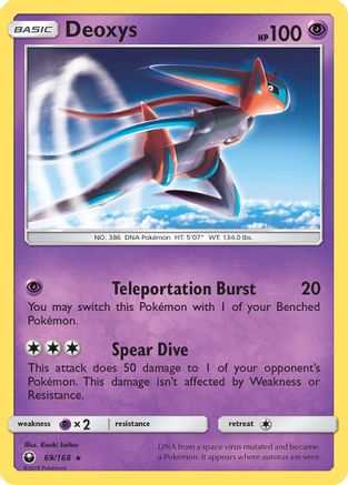 Deoxys (69) 069/168 - Reverse Holofoil SM Celestial Storm - Rare