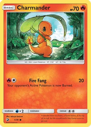 Charmander 001/70 - Reverse Holofoil Dragon Majesty - Common