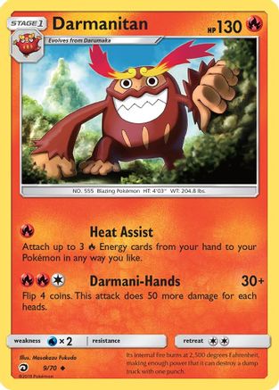 Darmanitan 009/70 - Reverse Holofoil Dragon Majesty - Uncommon