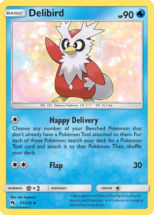 Delibird 057/214 - Reverse Holofoil SM Lost Thunder - Uncommon