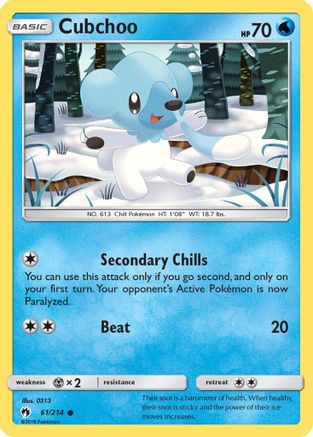 Cubchoo 061 - Reverse Holofoil SM Lost Thunder - Common
