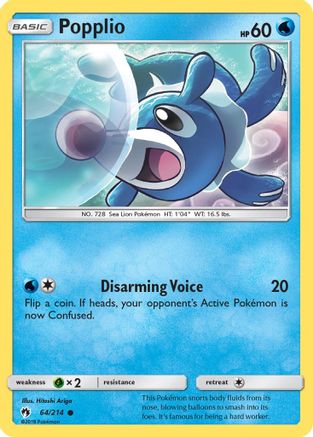 Popplio (64) 064 - Reverse Holofoil SM Lost Thunder - Common