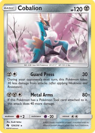Cobalion 129 - Reverse Holofoil SM Lost Thunder - Holo Rare