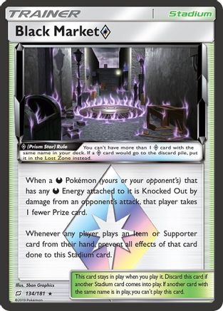 Black Market Prism Star 134/181 - Holofoil SM Team Up - Prism Rare